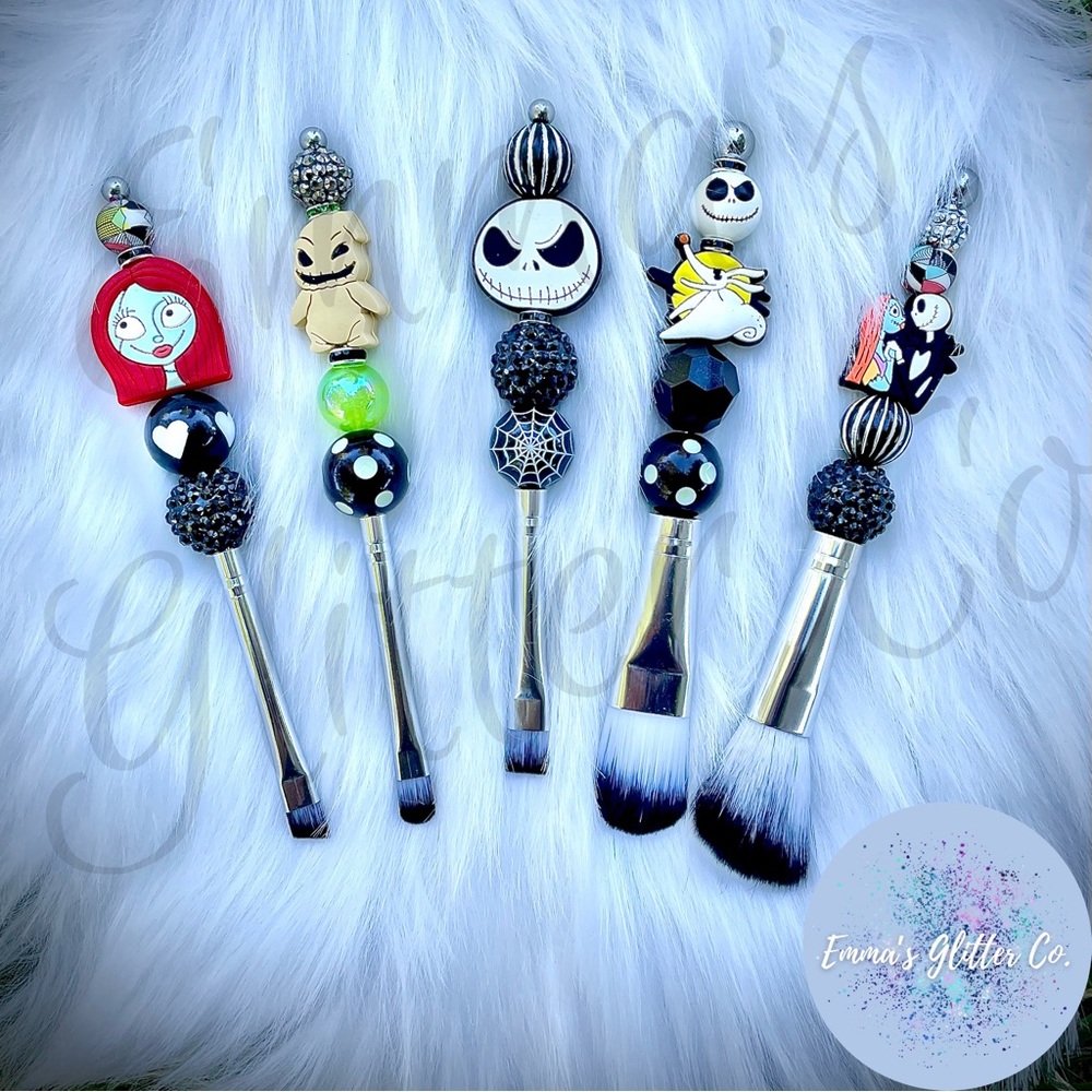 Emma’s Glitter Co NBC themed beaded makeup brush set.